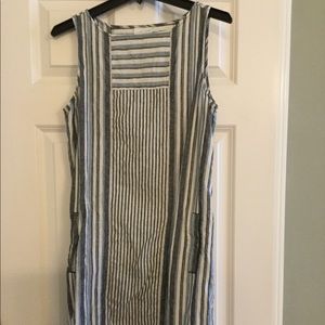 JJill striped linen sleeveless dress.